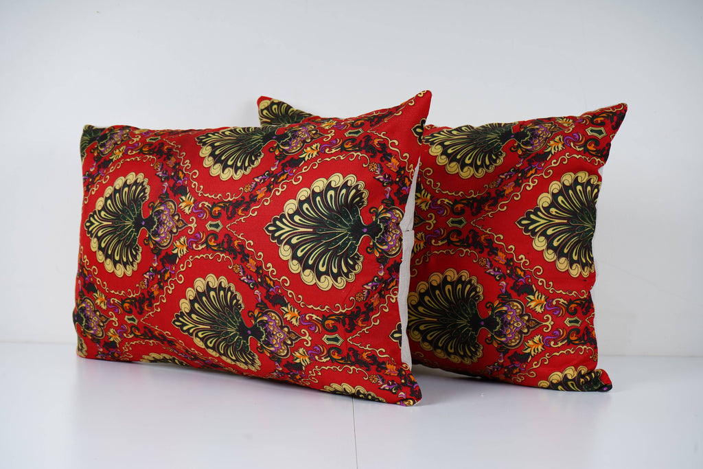 Özbek Baskılı Kırlent Kılıfı 2'li Set 40 x 55 cm