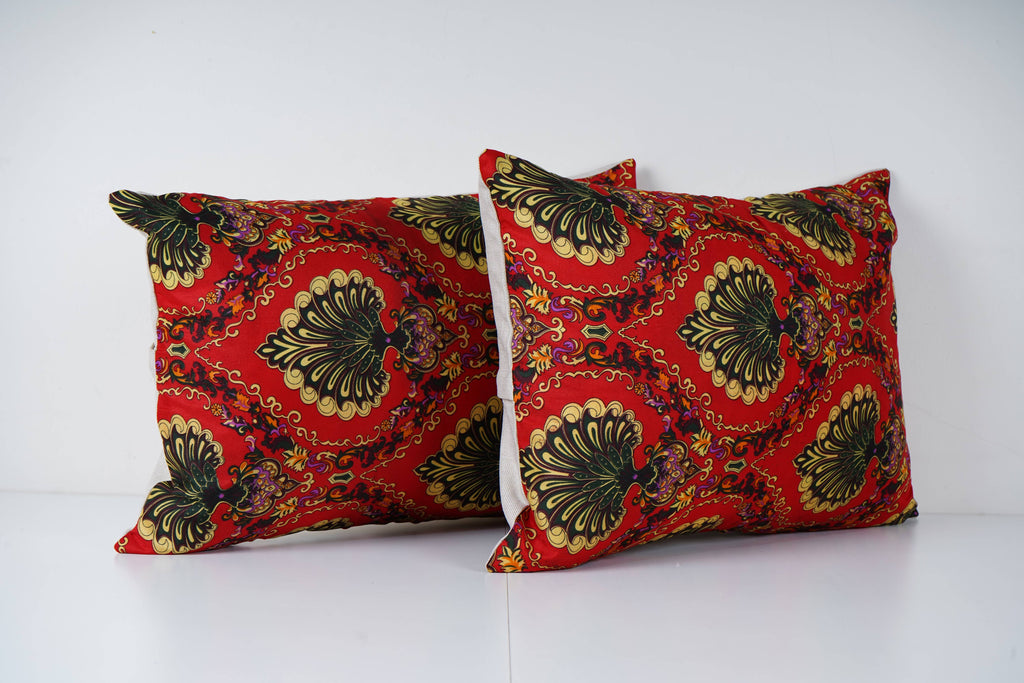 Özbek Baskılı Kırlent Kılıfı 2'li Set 40 x 55 cm