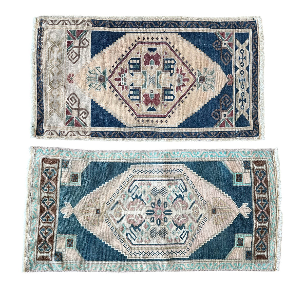 Vintage Türk Yastık Halı 2'li Set 53 x 95 cm