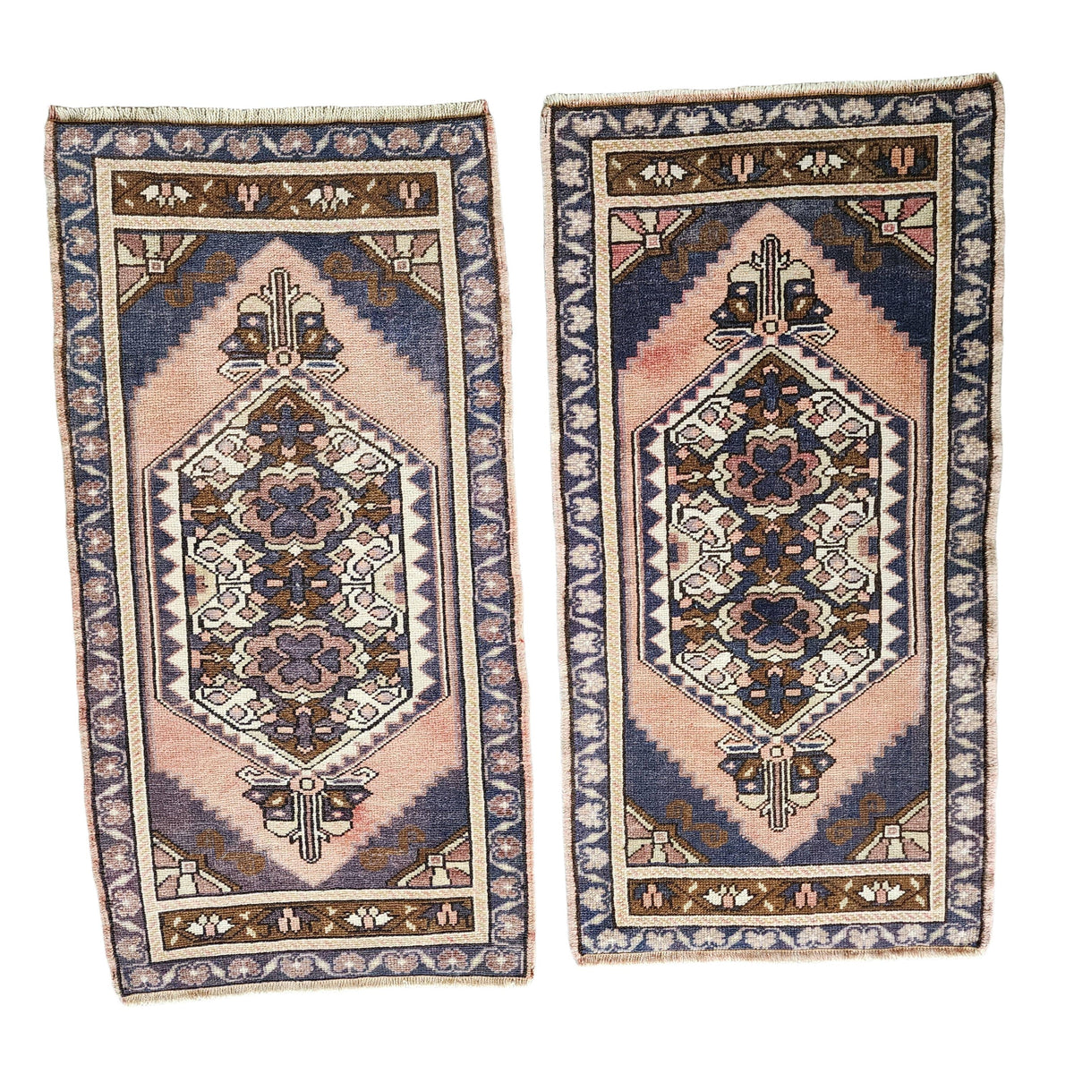 Vintage Türk Yastık Halı 2'li Set 58 x 108 cm