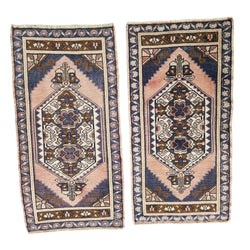 Vintage Türk Yastık Halı 2'li Set 58 x 108 cm