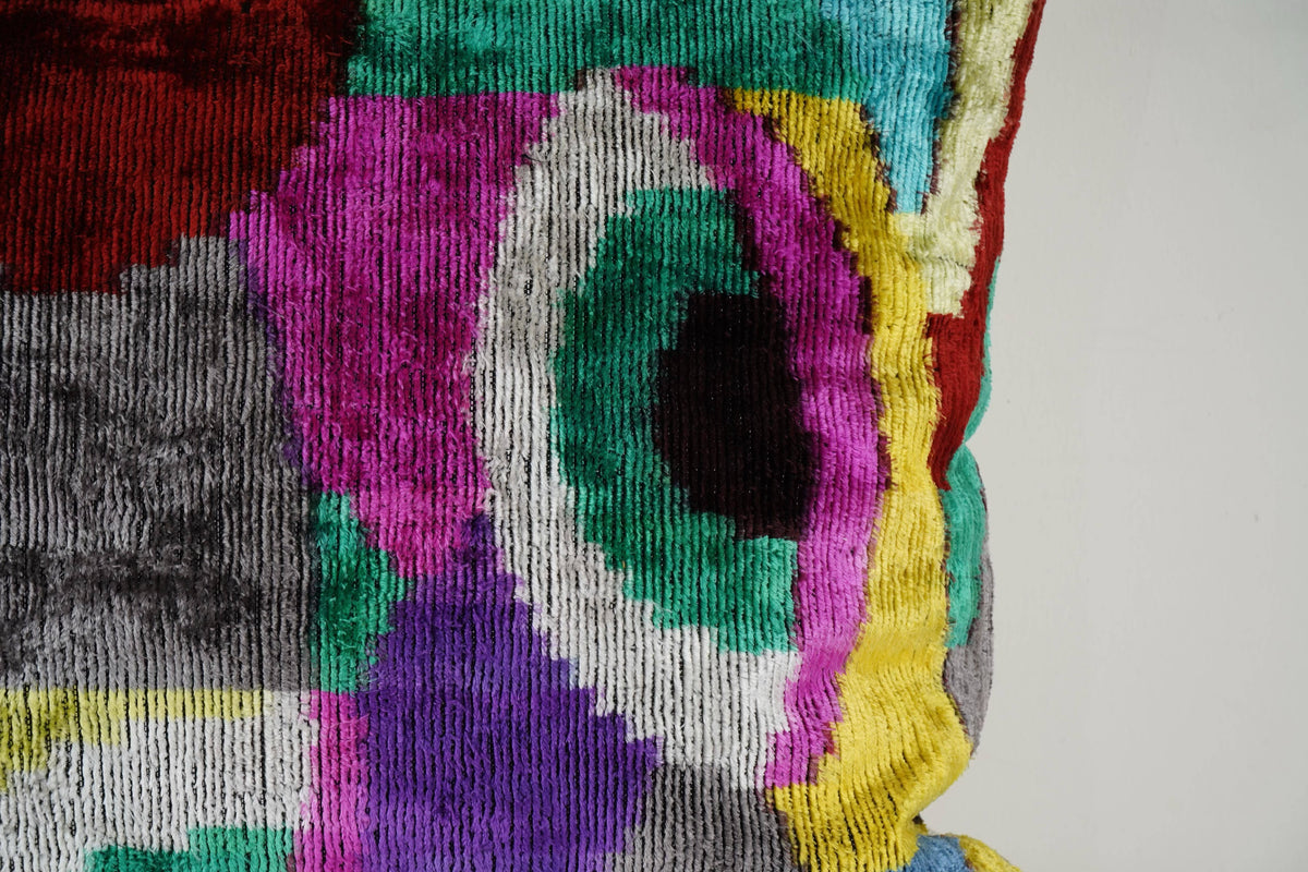 İpek Ikat Kadife Kırlent Kılıfı 40 x 125 cm