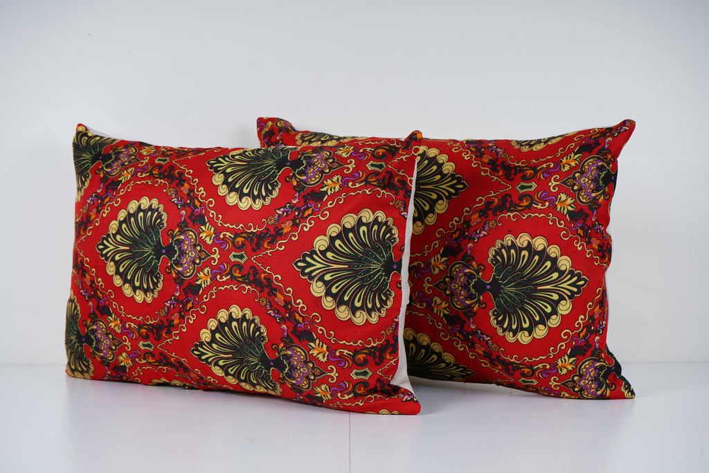 Özbek Baskılı Kırlent Kılıfı 2'li Set 38 x 57 cm