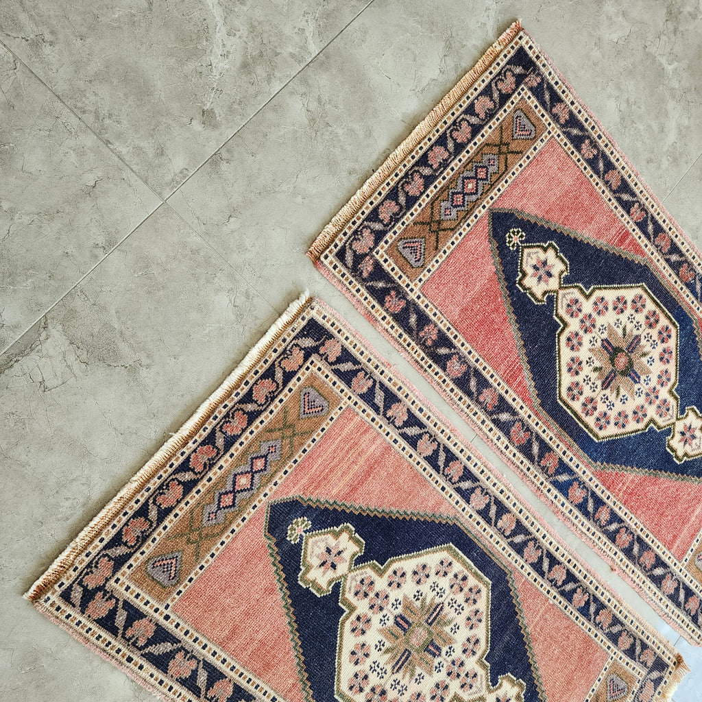 Vintage Uşak Yastık Halı 2'li Set 57 x 100 cm