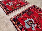 Vintage Türk Yastık Halı 2'li Set 73 x 79 cm