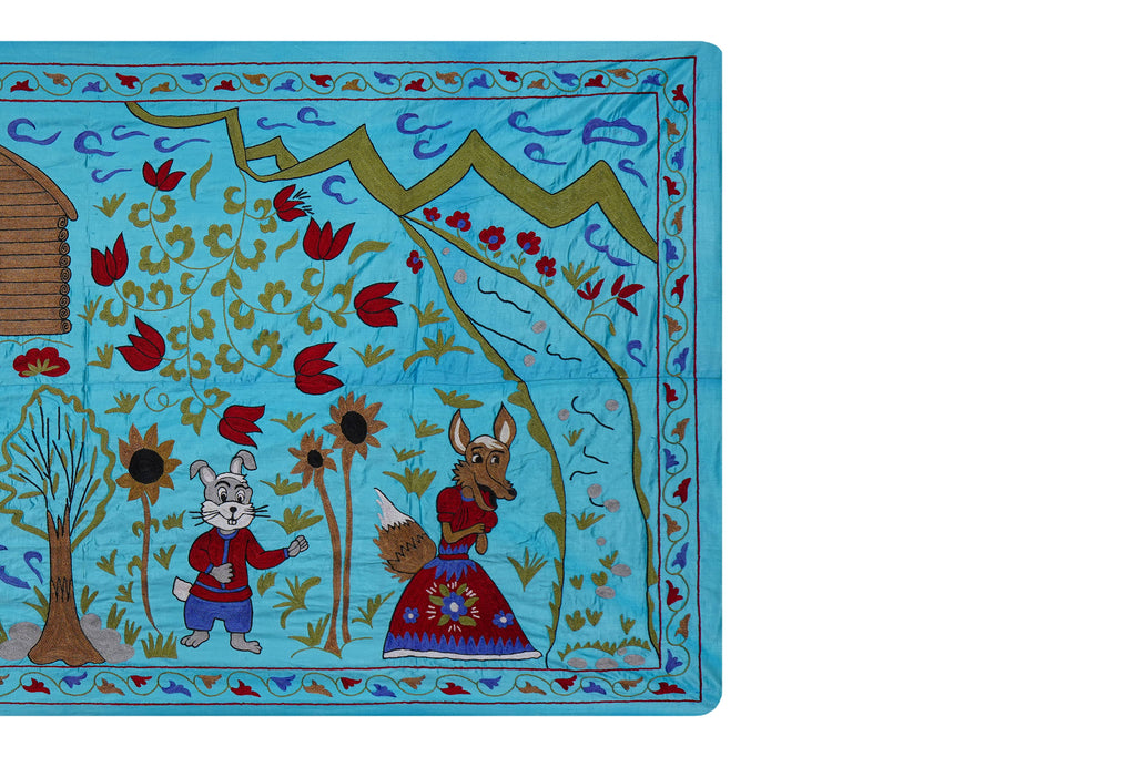 El İşlemesi Suzani Duvar Örtüsü 103 x 190 cm