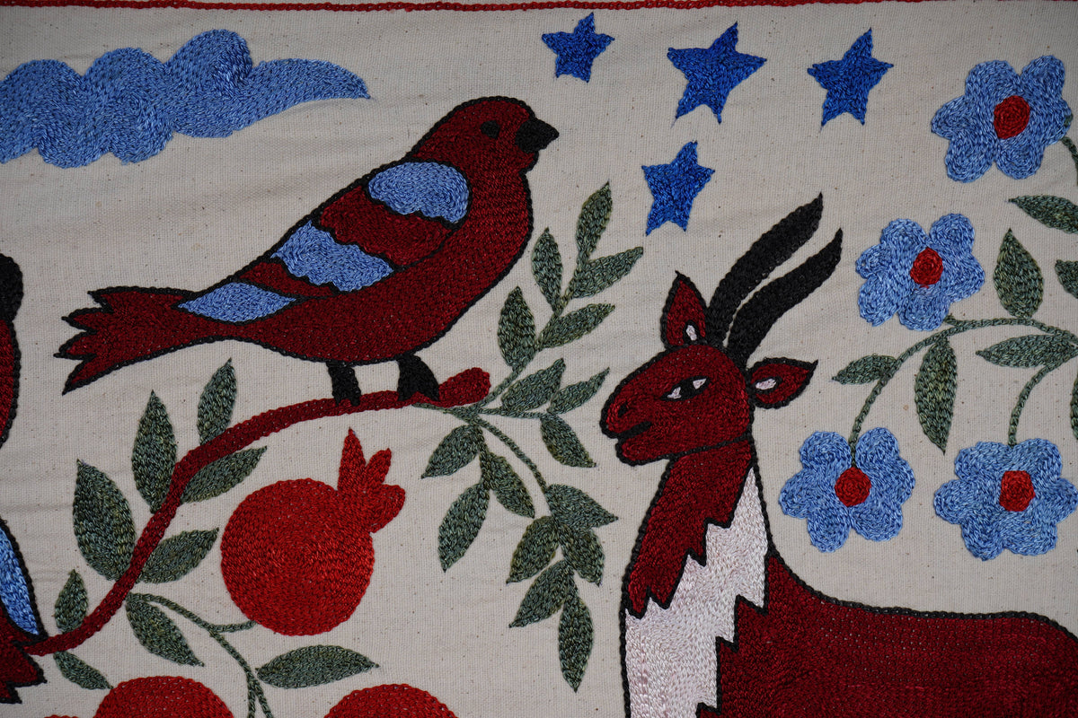 Baykuş Desenli Suzani Yolluk 50 x 144 cm