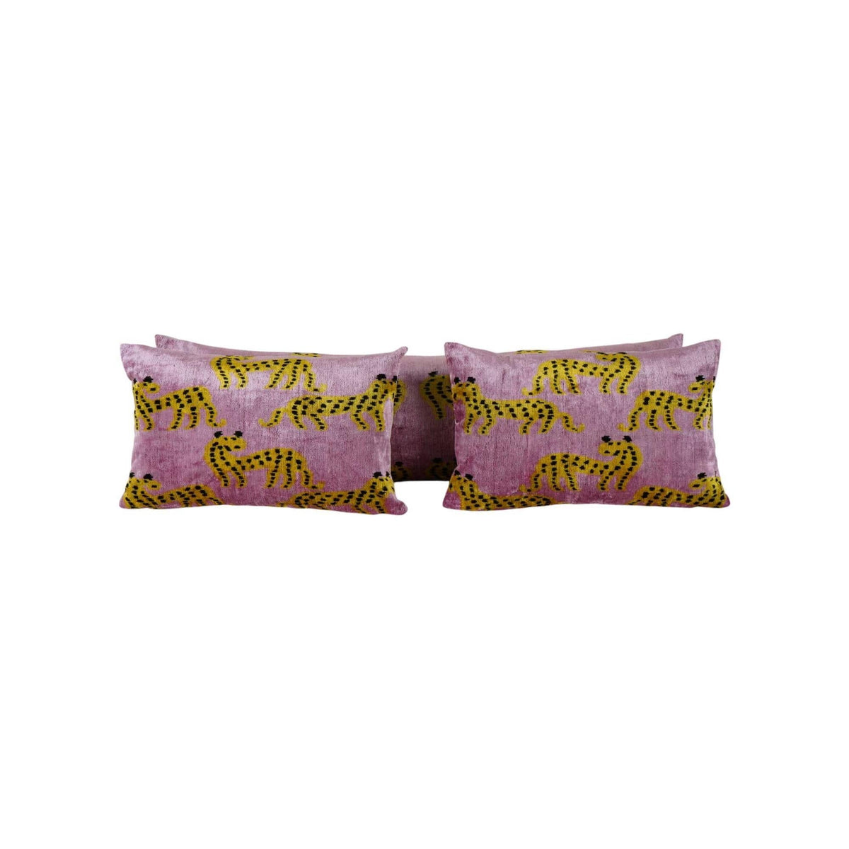 İpek Ikat Kadife Kırlent Kılıfı 3'li Set 40 x 60 cm