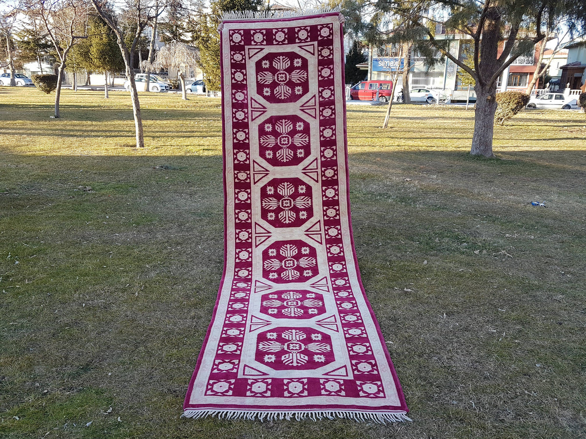 Vintage Kürt Halı Yolluk 105 x 372 cm