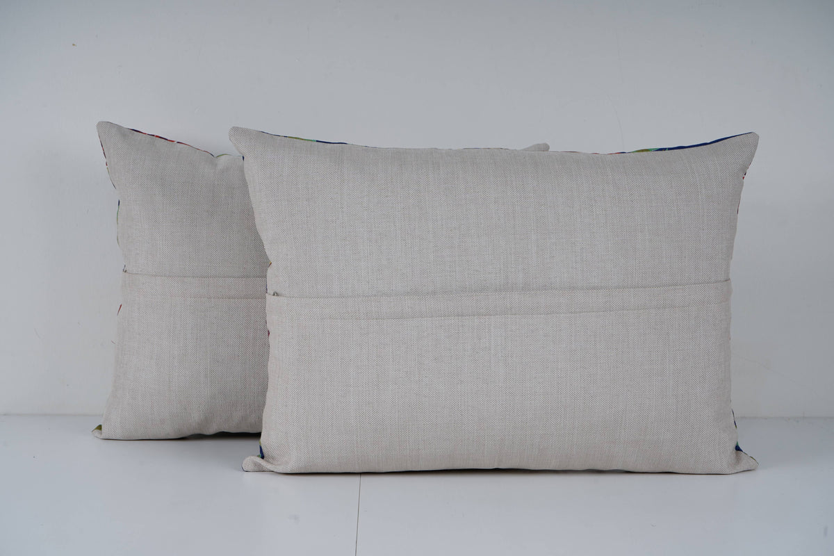 Özbek Baskılı Kırlent Kılıfı 2'li Set 38 x 55 cm