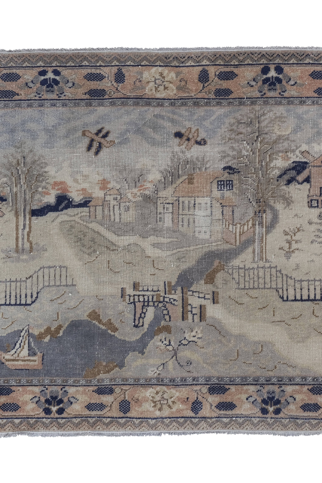 Vintage El İşlemesi Halı 110 x 145 cm