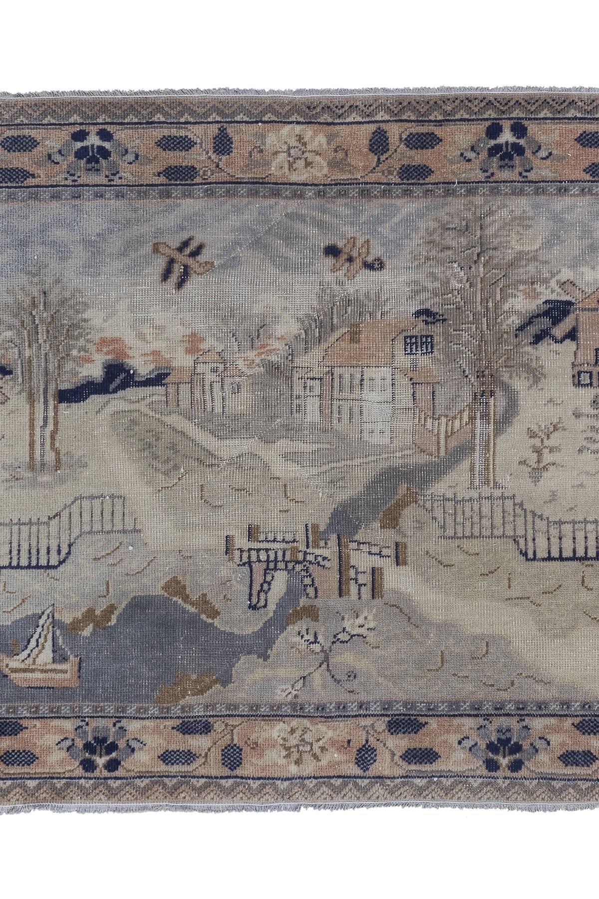 Vintage El İşlemesi Halı 110 x 145 cm