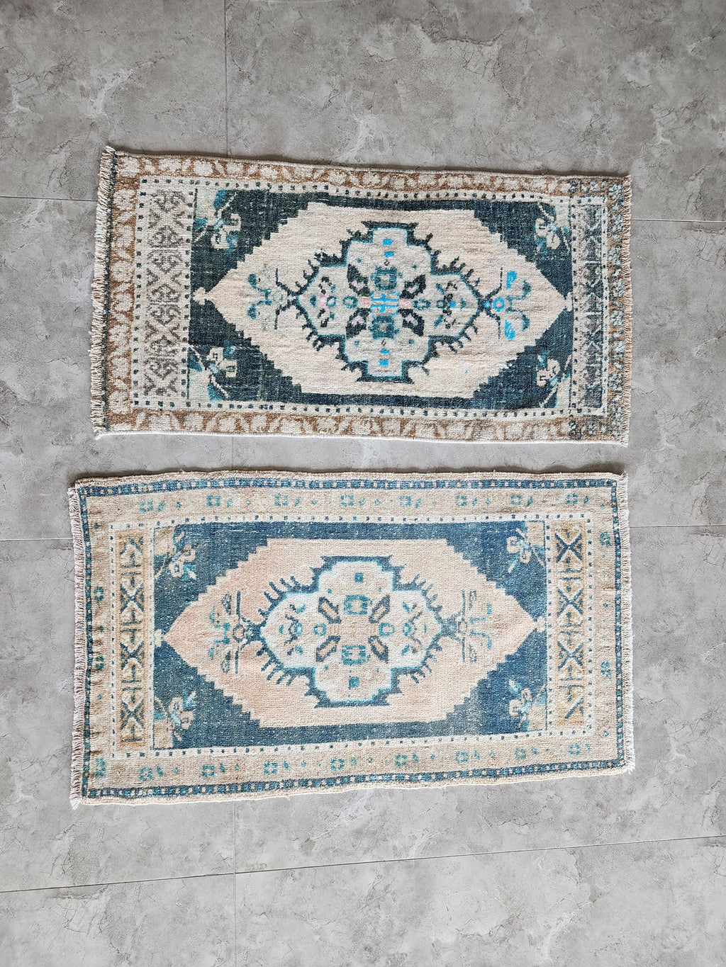 Vintage Türk Yastık Halı 2'li Set 51 x 97 cm