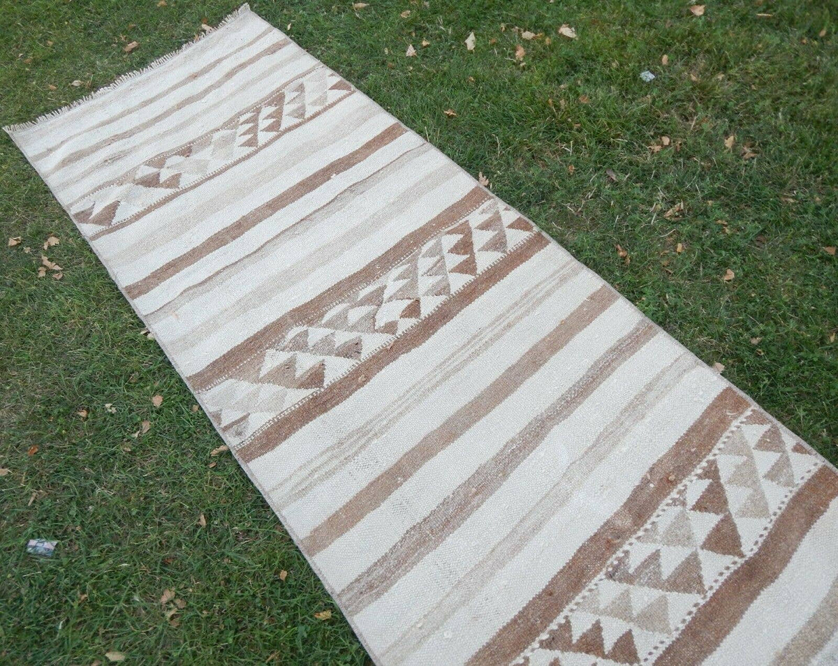 Vintage Herki Kilim Yolluk 84 x 337 cm