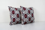 İpek Ikat Kadife Kırlent Kılıfı 2'li Set 46 x 47 cm