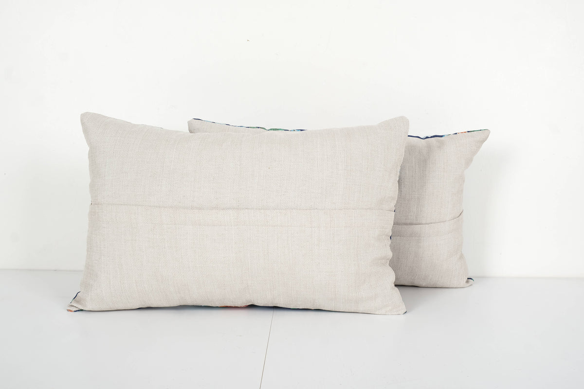 Özbek Baskılı Kırlent Kılıfı 2'li Set 35 x 55 cm