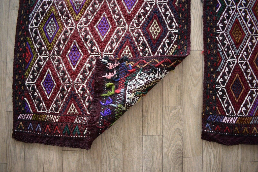 Vintage Kilim Yastık Halı 2'li Set 55 x 105 cm