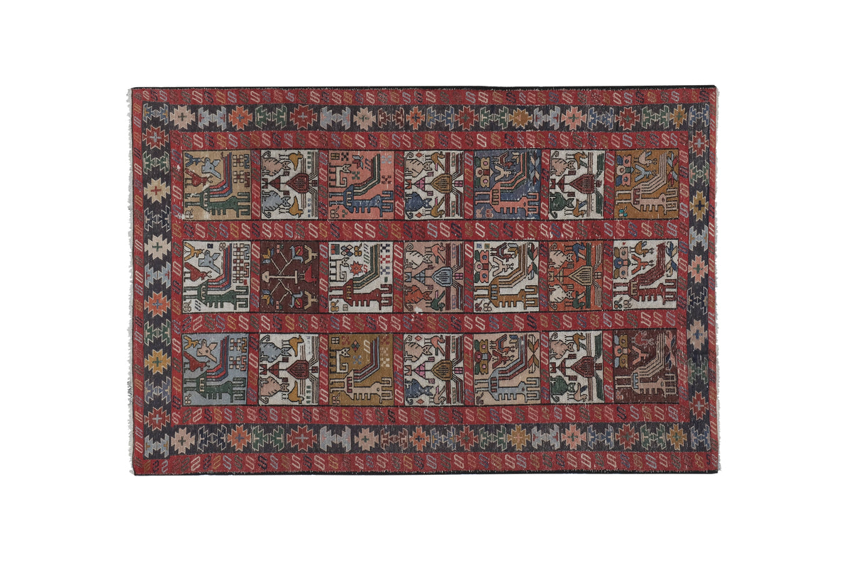 Vintage Türk Sumak Halı 120 x 185 cm