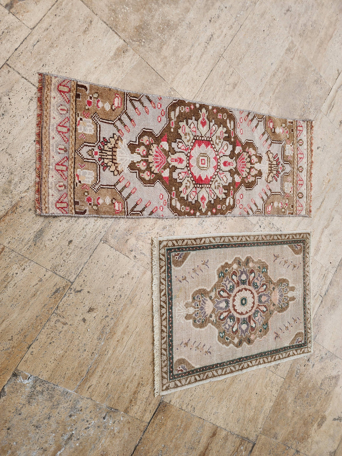 Vintage Türk Yastık Halı 2'li Set 51 x 66 cm