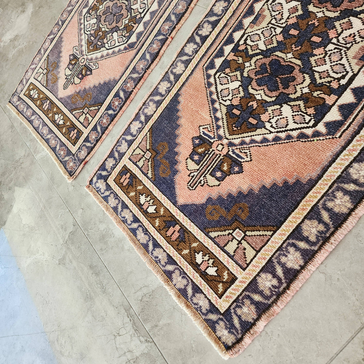 Vintage Türk Yastık Halı 2'li Set 58 x 108 cm