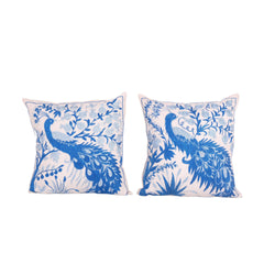 Tavus Kuşu Desenli Suzani Kırlent Kılıfı 45 x 45 cm