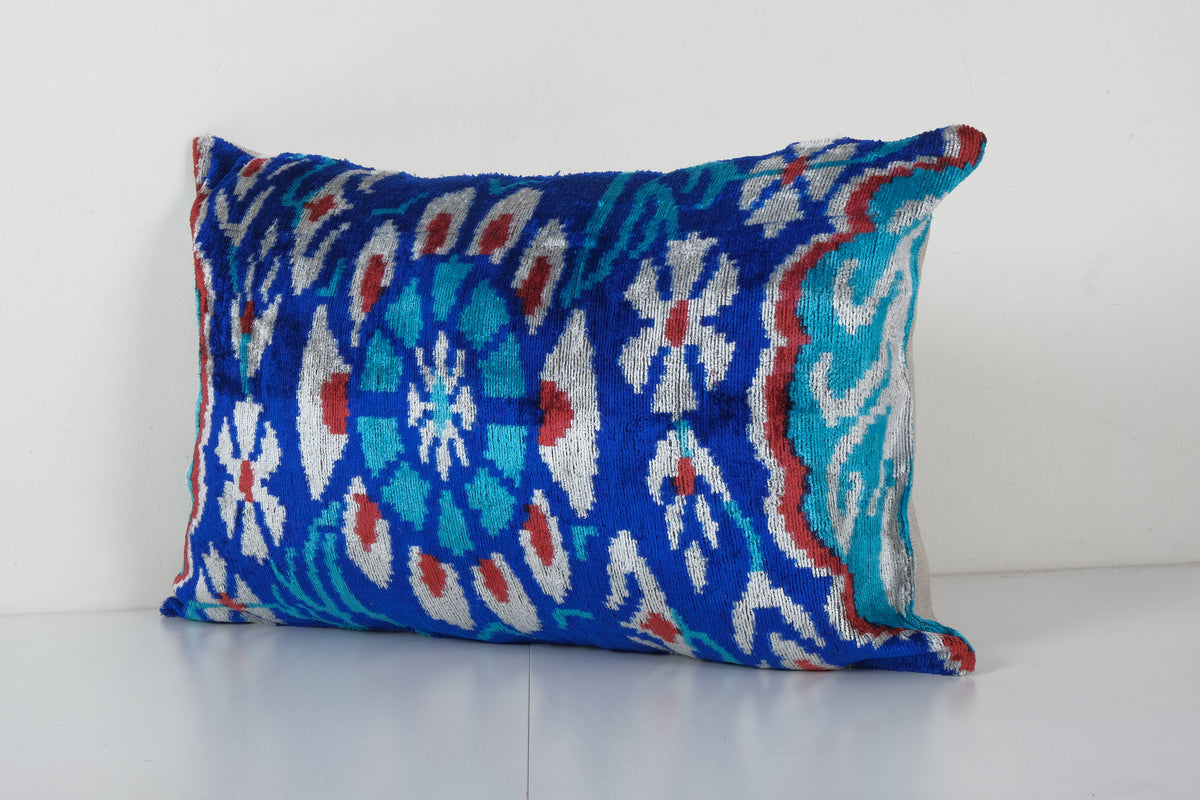 İpek Ikat Kadife Kırlent Kılıfı 40 x 60 cm