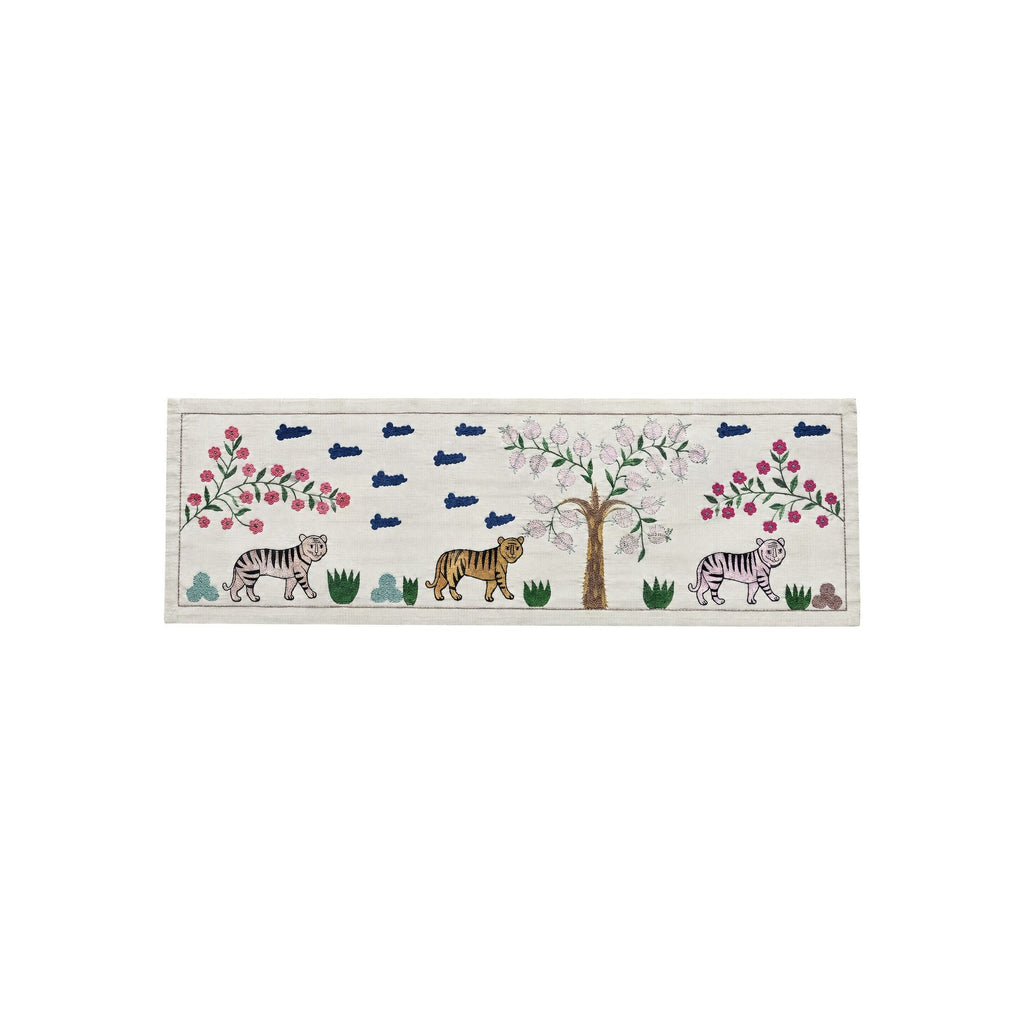 Kaplan Desenli İşlemeli Suzani 51 x 144 cm