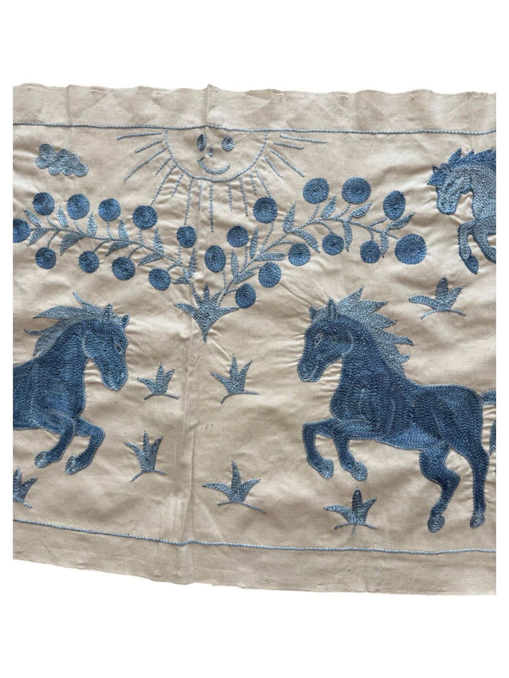Özbek At Desenli İşlemeli Suzani Yolluk 50 x 138 cm