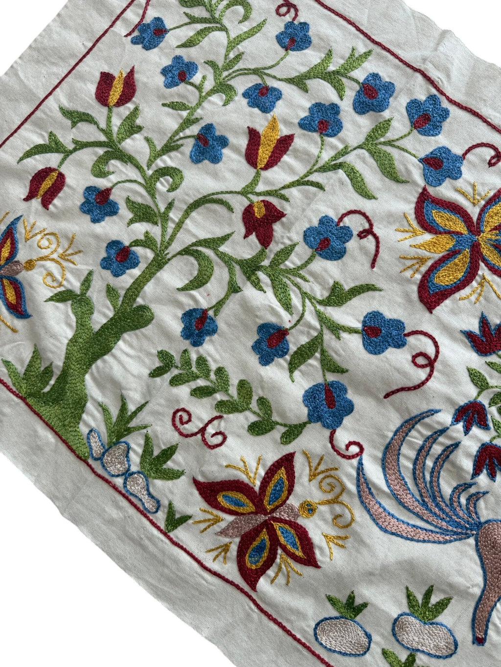 At Desenli İşlemeli Suzani Yolluk 50 x 141 cm