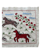 Özbek At Desenli İşlemeli Suzani Yolluk 50 x 142 cm