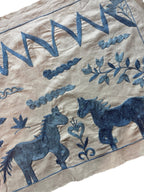 Özbek At Figürlü İşlemeli Suzani Yolluk 51 x 144 cm