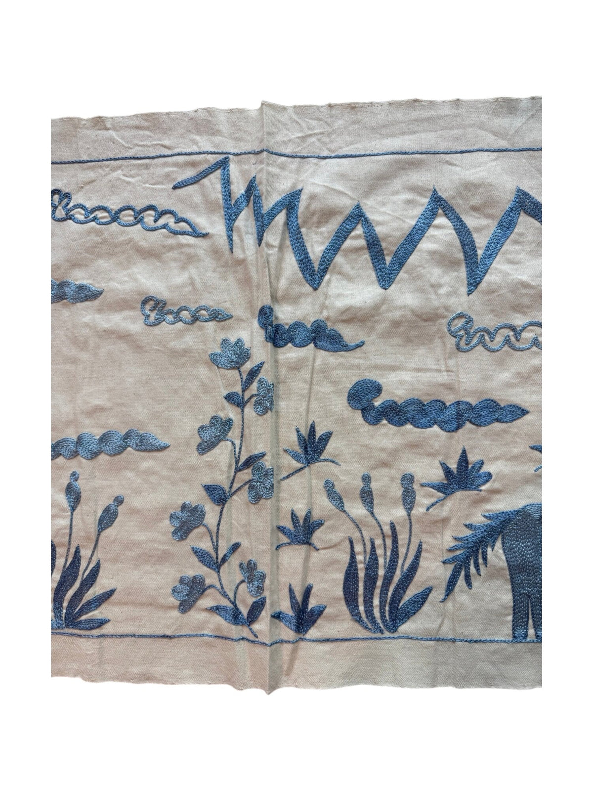 Özbek At Figürlü İşlemeli Suzani Yolluk 51 x 144 cm