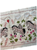 Özbek At Desenli İşlemeli Suzani Yolluk 50 x 140 cm
