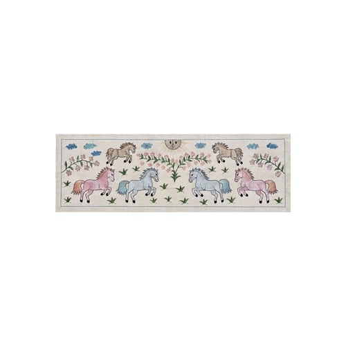 At Desenli İşlemeli Suzani 50 x 140 cm