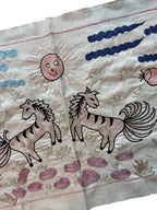Taşkent At Figürlü İşlemeli Suzani Yolluk 50 x 137 cm
