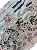 Taşkent At Figürlü İşlemeli Suzani Yolluk 50 x 137 cm