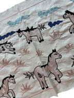 Özbek At Figürlü İşlemeli Suzani Yolluk 50 x 141 cm