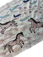 Özbek At Figürlü İşlemeli Suzani Yolluk 50 x 141 cm