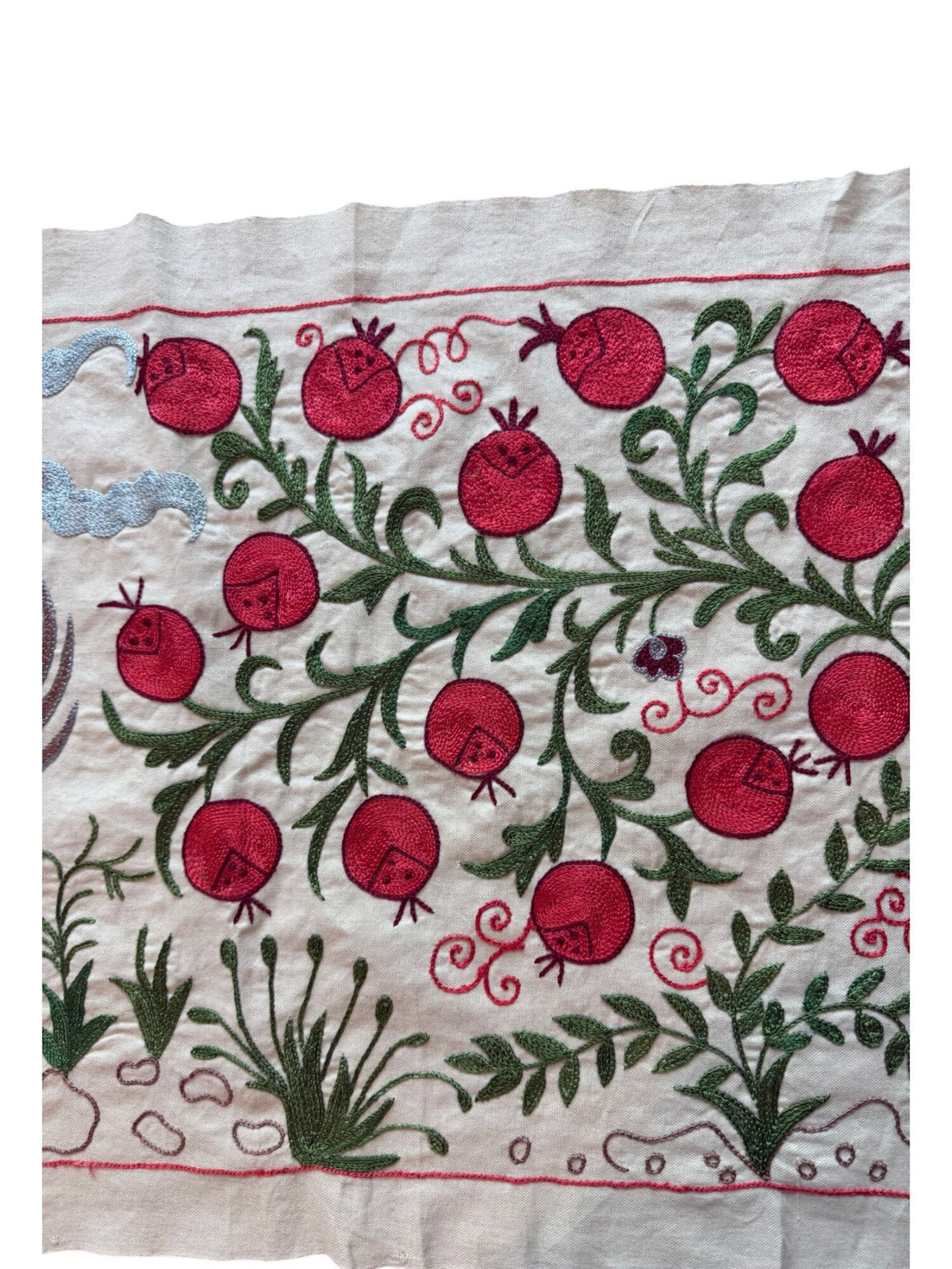 Özbek At Figürlü Suzani Masa Örtüsü 50 x 142 cm