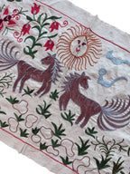 Özbek At Figürlü Suzani Masa Örtüsü 50 x 142 cm