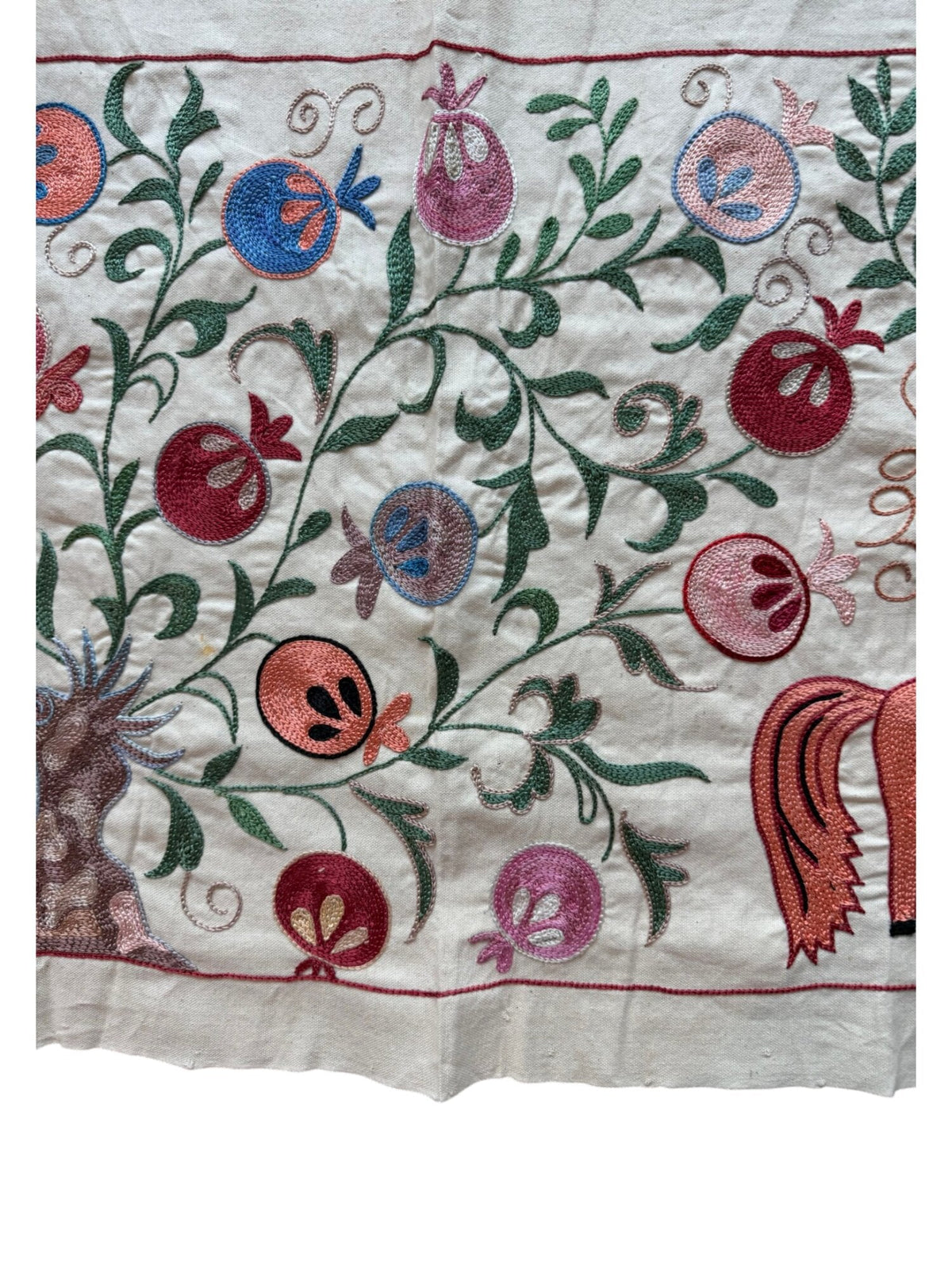 Özbek At Desenli İşlemeli Suzani Yolluk 50 x 140 cm