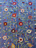 Özbek Mavi Nar Desenli Suzani 102 x 192 cm