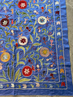 Özbek Mavi Nar Desenli Suzani 102 x 192 cm