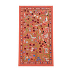 Kırmızı Kuş Desenli Suzani Duvar Örtüsü 104 x 190 cm