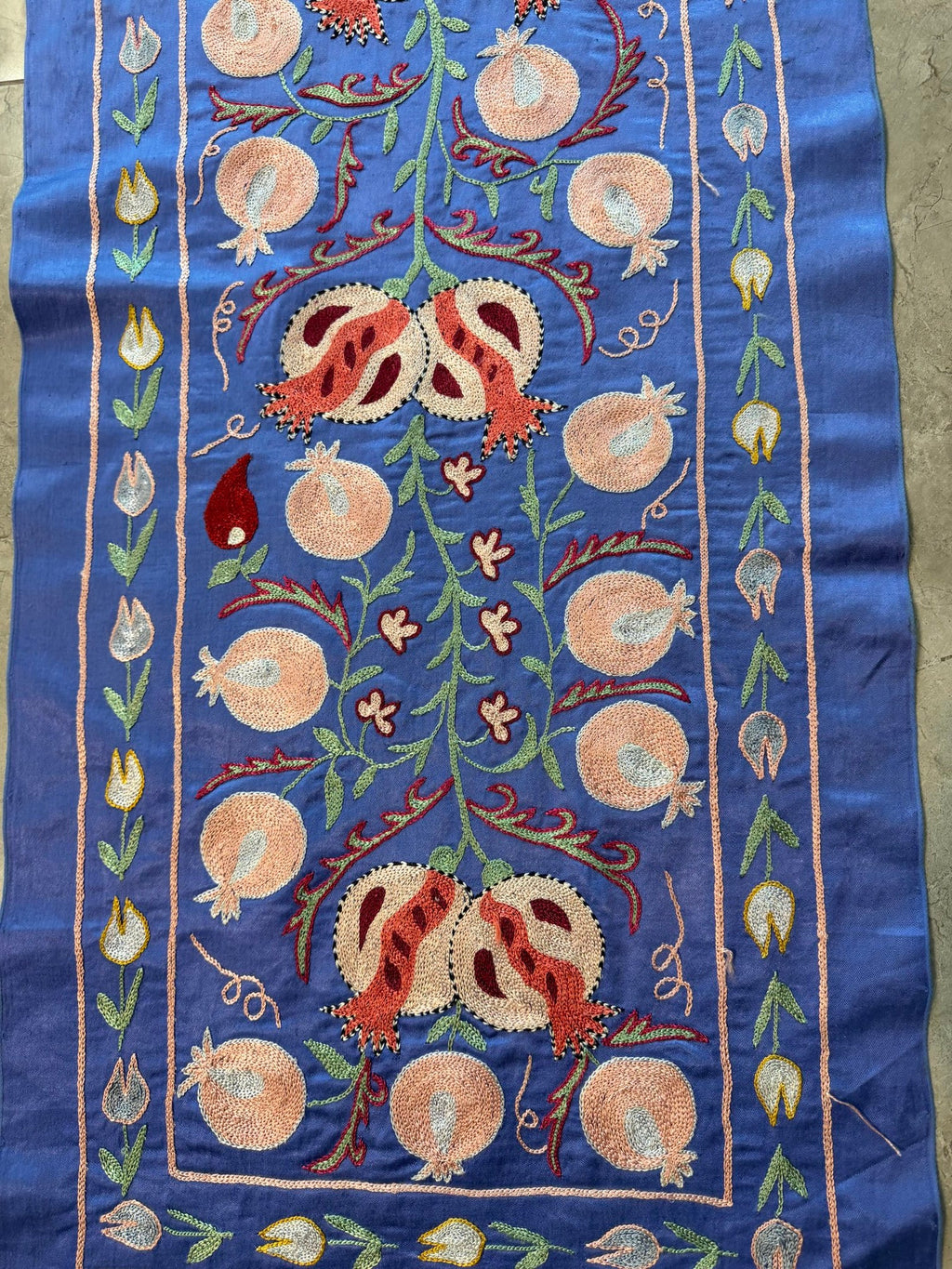 Mavi Nar Desenli Suzani 51 x 194 cm