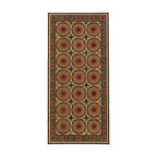 Vintage Kahverengi Madalyon Desenli İşlemeli Suzani 220 x 490 cm