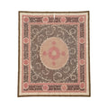 Vintage Kahverengi Madalyon Desenli İşlemeli Suzani Duvar Örtüsü 132 x 163 cm