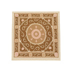 Vintage Bej Madalyon Desenli El İşlemesi Suzani Duvar Örtüsü 156 x 160 cm